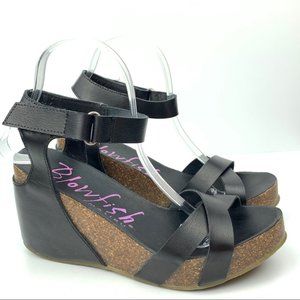 Blowfish sandals size 9 black wedge platform